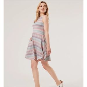 Striped Pastel Swing Dress - Women's Casual Summer Dress